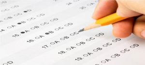 Image of bubble scantron sheet and a pencil