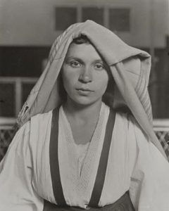 Black and white photo of Albanian woman 